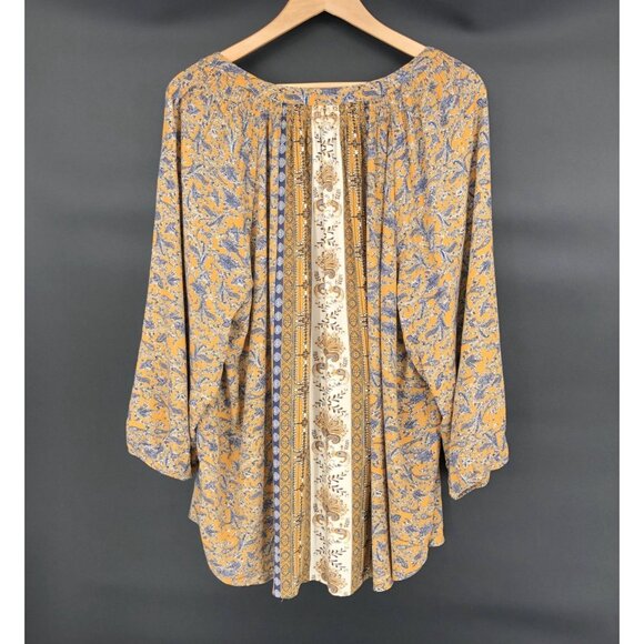 Mason & Belle Women's Boho Chic Peasant Tunic Top 2x Yellow Tassels Bohemian - Picture 2 of 9